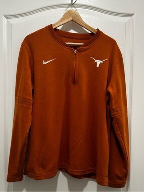 Women’s Nike Longhorns Quarter‑Zip Pullover in Burnt Orange